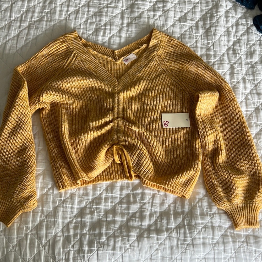 Yellow knit sweater